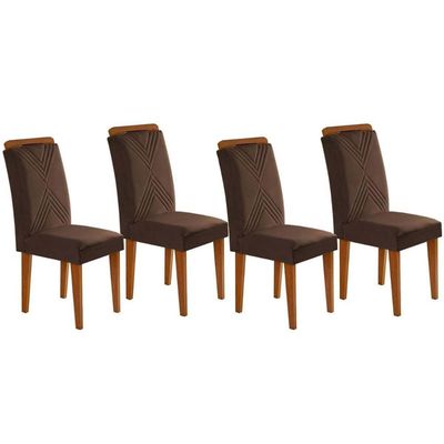Kit 2 Cadeiras Sala Jantar Amsterdã 4 Un Capuccino/Suede Marrom - Rufato