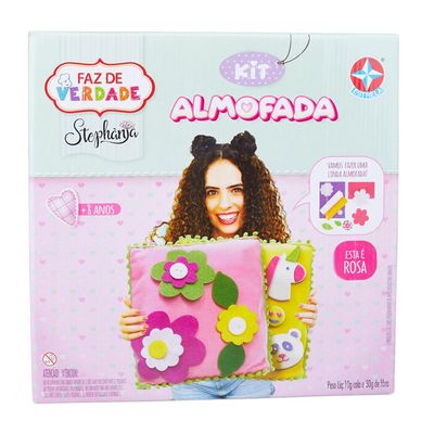 Kit Almofada Rosa para Boneca Paula Stephania Estrela