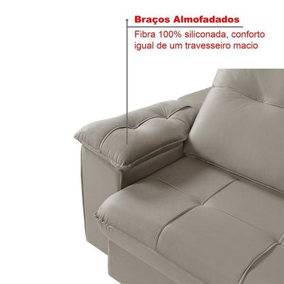 Sofá Dallas 2,90 Reclinável Conforto Sala De Casa Retrátil 5 Lugares Império Chocolate 165