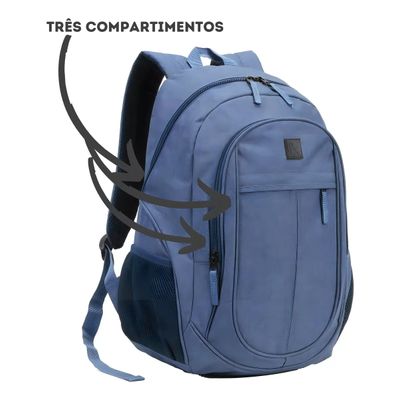 Mochila escolar Denlex MCJDL cor cinza-escuro design lisa 25L