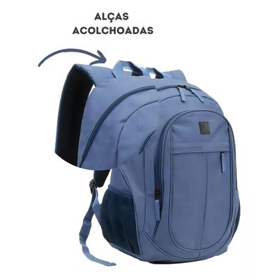 Mochila escolar Denlex MCJDL cor cinza-escuro design lisa 25L