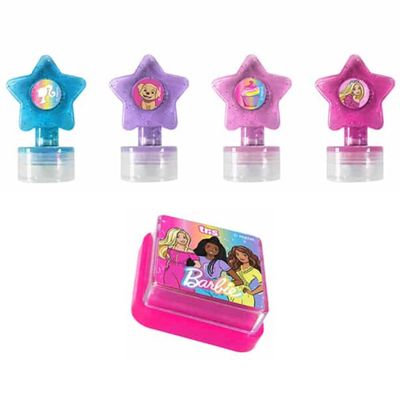 KIT DE CARIMBOS AUTOTINTADO E ALMOFADA BARBIE 5 PEÇAS - TRIS