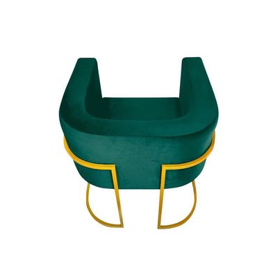 Kit 10 Cadeiras De Jantar Premium Base De Ferro Dourada Veludo Verde