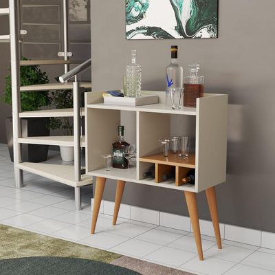 Aparador Moderno Para Salas Adega Porta Vinhos Taças Mini Bar Preto