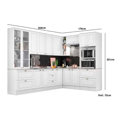 Cozinha Completa Americana 10 Peças (3Aéreos+3Balcões+2Paneleiros+2Complementos) C5P36 Cinza - Henn