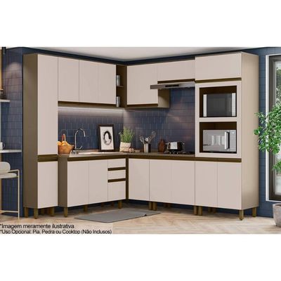 Cozinha Completa Connect 10 Peças (3Aéreos+3Balcões+2Paneleiros+2Complementos) C5P70 Duna - Henn
