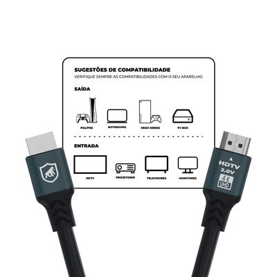 Cabo Survivor - HDMI - 2m - Preto - Gshield