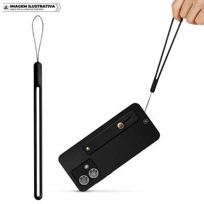 Cordão Corda - Alça para case - Cordinha - Salva Celular de Silicone - Preto - Gshield
