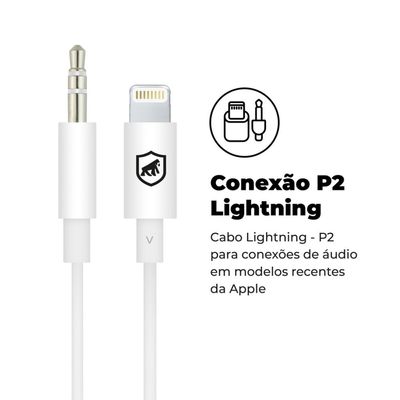 Cabo Auxiliar P2 para iPhone (Lightning) - Gshield
