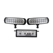 Farol Strobo Estrobo Safetycar Luz Milha Slim Super Branco Carcaça Preta Par