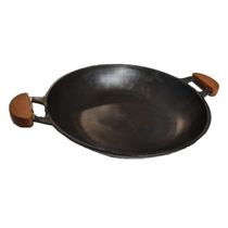Paella Alumínio Antiaderente Alça Madeira Meia Lua 34cm