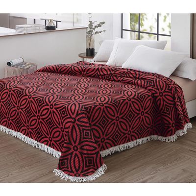 Colcha Casal Chenille Canelada Isadora Verm. Preto Jolitex