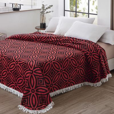 Colcha Casal Chenille Canelada Isadora Verm. Preto Jolitex
