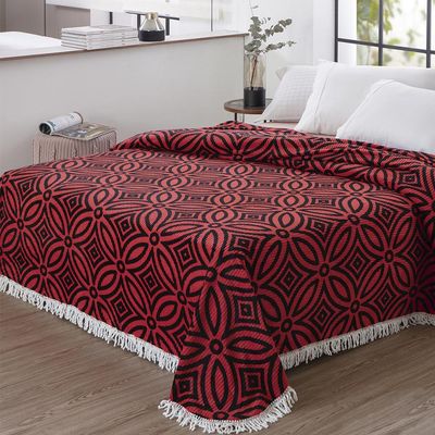 Colcha Casal Chenille Canelada Isadora Verm. Preto Jolitex