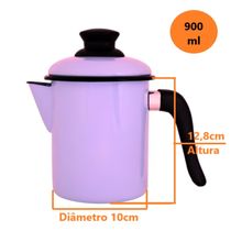 Leiteira 10 Esmaltada Rosa Claro 900 ml Ewel