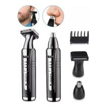 Maquina Recarregável para Barba Pêlos Nariz Sobrancelha Orelha Costeleta KM-6511
