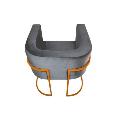 Kit 2 Cadeiras De Jantar Premium Base De Ferro Cobre Veludo Cinza