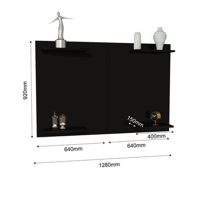 Painel Para TV Até 50 Pol Quartos E Salas Em MDF Preto