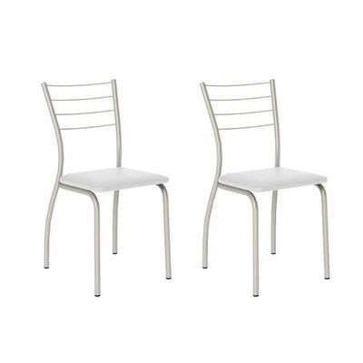 Conjunto: Mesa de Cozinha Multiuso Dobrável e 2 Banquetas 1700 Prata/Branco - Prata/Preto - Carraro
