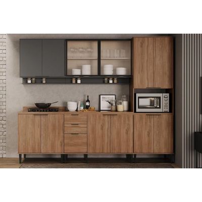 Gabinete de Cozinha Modulado Balcão Alpha 2507 2 Portas c/ Tampo 80cm Branco - Carraro