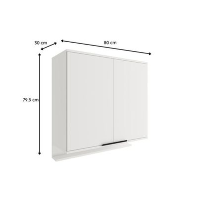 Armário Aéreo Cozinha Modulado Alpha 2502 c/ 2 Portas 80cm Preto - Carraro