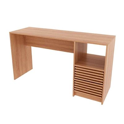 Mesa Computador Escrivaninha c/ Gaveteiro Ripado ME4174 Amêndoa - Tecno Mobili
