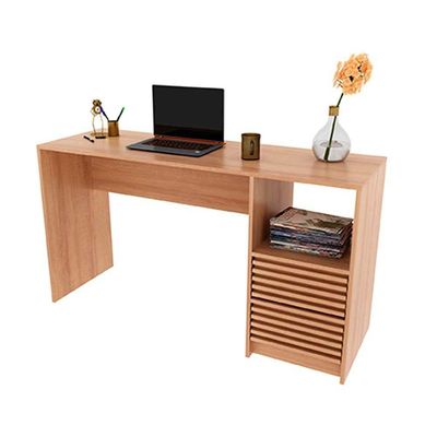 Mesa Computador Escrivaninha c/ Gaveteiro Ripado ME4174 Amêndoa - Tecno Mobili