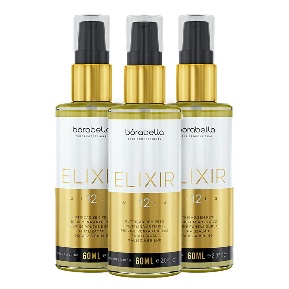 Kit 03 Óleo Capilar Bórabella Elixir 12 Oils Finalizador 60ml