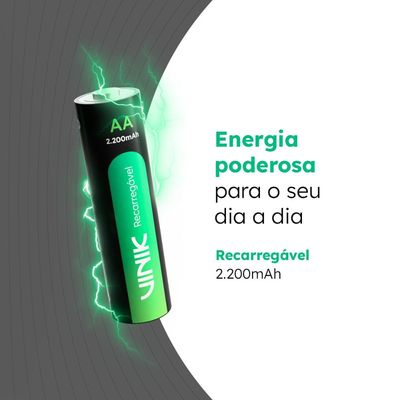 Pilha Recarregável AA C/4 - 2200MAH 1.2V - VP2AB4R