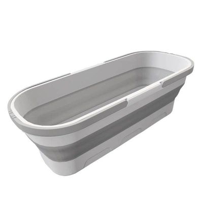 Balde Dobrável Retrátil Retangular Com Rodinhas - 55x25cm