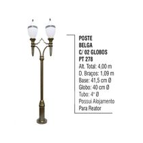 Poste Colonial Belga para Jardim de Alumínio 02 Globo 4,00m