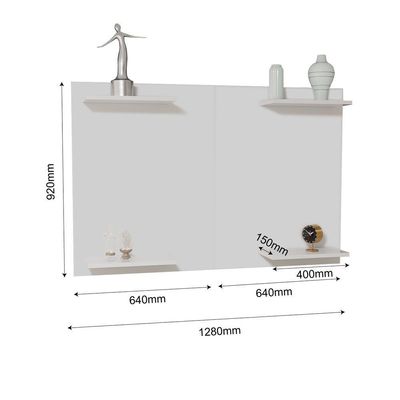 Painel De TV Até 50 Pol Amanda Minimalista Com Prateleira MDF Branco
