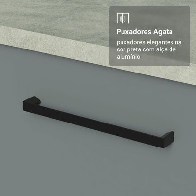 Armário De Cozinha Completa 549cm Branco/cinza Agata Madesa 01 Branco/cinza