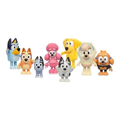 Bluey - Kit com 8 personagens colecionáveis 6cm - Friends Pack