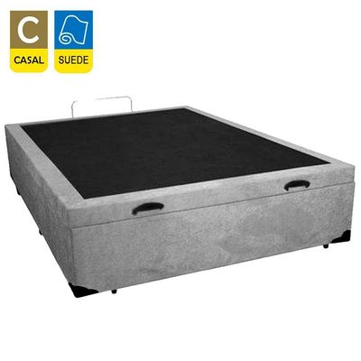 Cama Box Baú Casal Suede Sereneprime Cinza 138x188x44