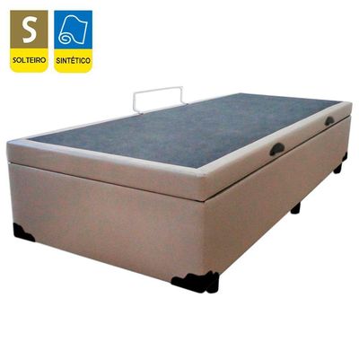 Cama Box Baú Solteiro Sintético + Colchão De Espuma D33 - Sereneprime - 88cm Cor:bege