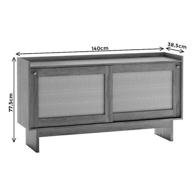 Buffet de Sala Jantar Átria 1295 c/ 2 Portas Preto - Carraro