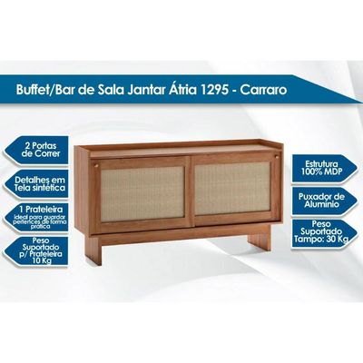 Buffet de Sala Jantar Átria 1295 c/ 2 Portas Preto - Carraro