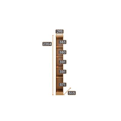 Modulado de Quarto Armário Cantoneira Rizon/Linea c/ 4 Prateleiras s/ Portas Cumaru - Novo Horizonte