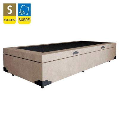 Cama Box Baú Solteiro Suede Sereneprime Bege 88x188x44
