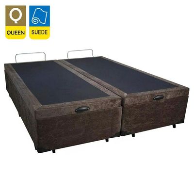 Cama Box Baú Queen Bipartido Suede Sereneprime Marrom 158x198x44