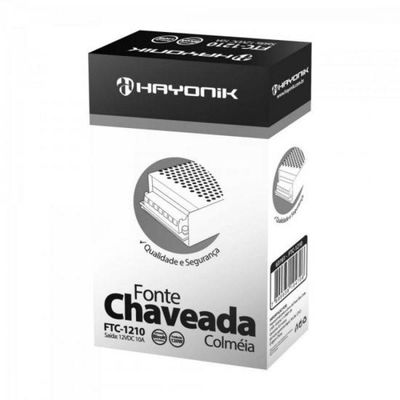 Fonte Colmeia 12vdc 10a 120w Bivolt Automática Ftc1210 Hayonik