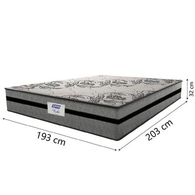 Cama Box Baú Casal King Colchão Gazin Com Molas Ensacadas Rubi 193x203x73cm Suede Preto/cinza