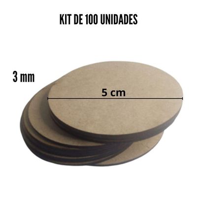 Kit 100 Apliques/bolacha 5cm Mdf Cru Pintura/artesanato/base