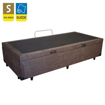 Cama Box Baú Solteiro Suede Sereneprime Marrom 88x188x44