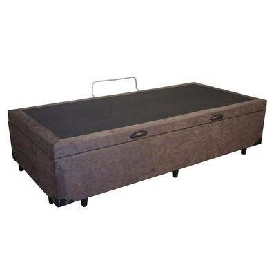 Cama Box Baú Solteiro Suede Sereneprime Marrom 88x188x44