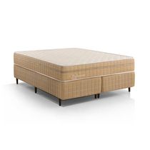 Kit Conjunto Colchão King Valência Molas Ensacadas Individualmente + Box Blindado 193x61x203 - Bege