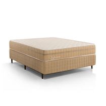 Kit Conjunto Colchão Viúva Valência Molas Ensacadas Individualmente + Box Blindado 128x61x188 - Bege