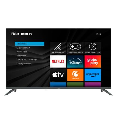 Smart Tv Led 50" Roku 4K PTV50VA4REGB Philco Preta