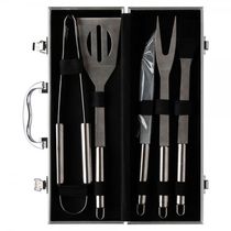 Kit Churrasco 5 Peças Em Aço Inox.